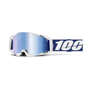 Ochelari de motocross 100% albastru ARmatic cu plexiglas albastru