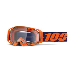Ochelari de motocross 100% ARmatic Neon Orange cu plexiglas transparent