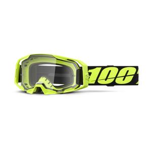 Ochelari de motocross 100% ARmatic Neon Yellow cu plexiglas transparent