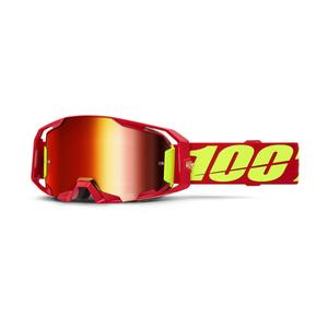 Ochelari de motocross 100% roșu ARmatic cu plexiglas roșu