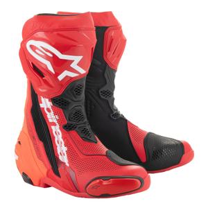 Ghete moto Alpinestars Supertech R Vented rosu fluo