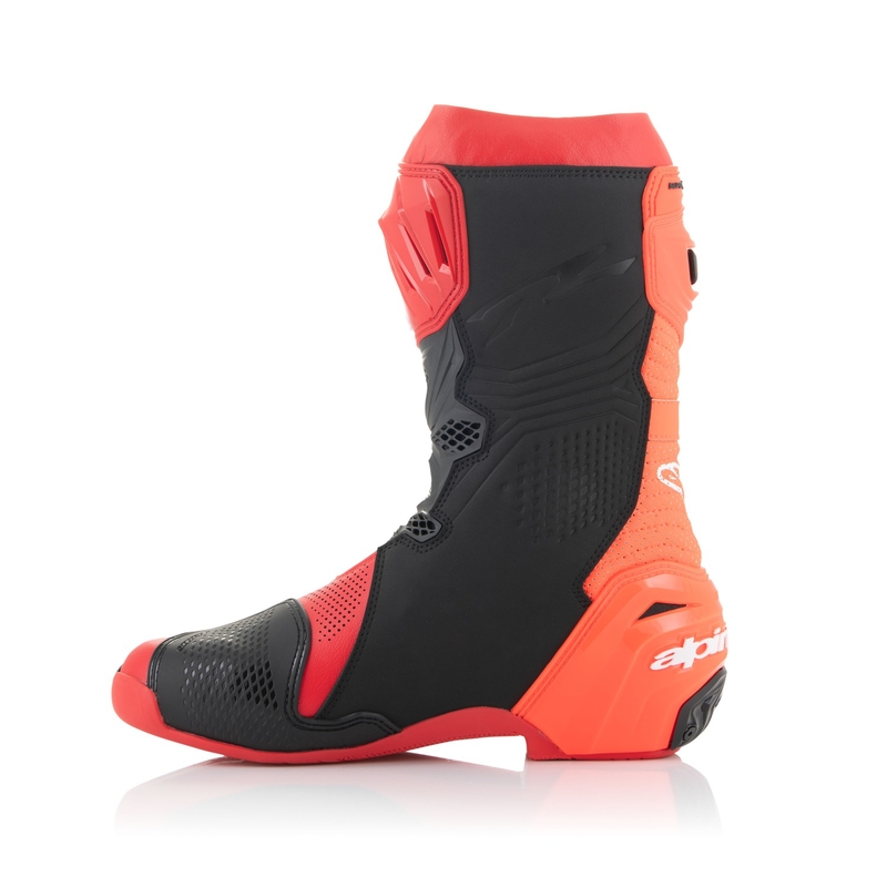 Ghete moto Alpinestars Supertech R Vented rosu fluo