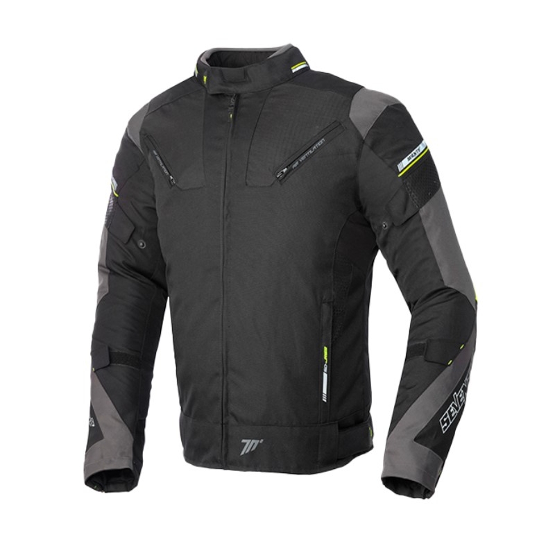 Geacă de motocicletă SEVENTY DEGREES SD-JR69 negru-galben-fluo