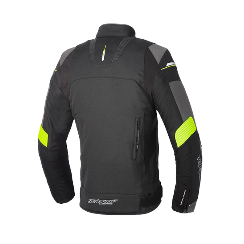 Geacă de motocicletă SEVENTY DEGREES SD-JR69 negru-galben-fluo