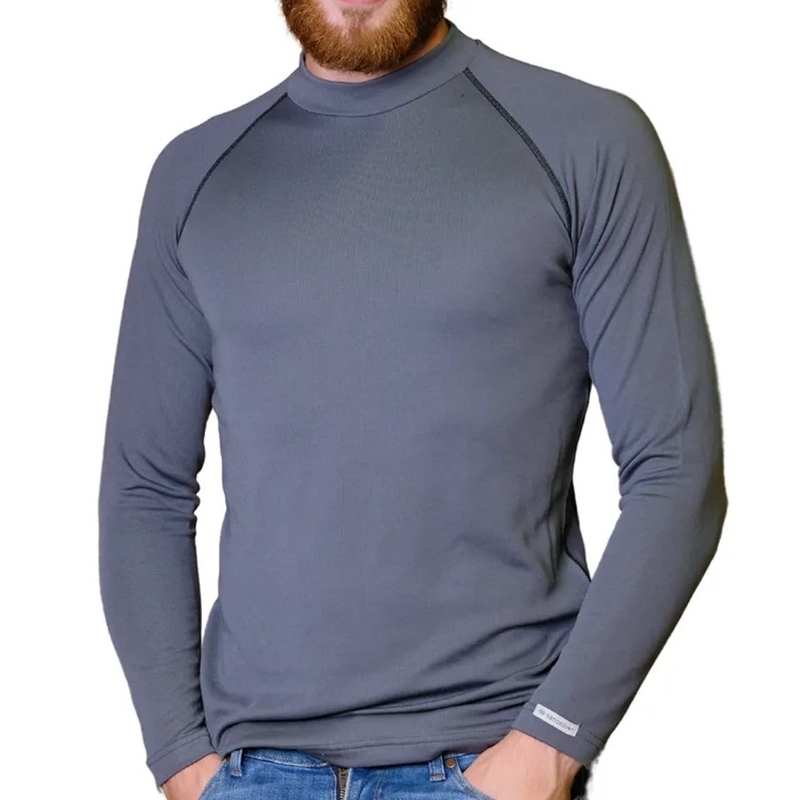 Tricou termic pentru bărbați nanosilver® Basic Merino gri