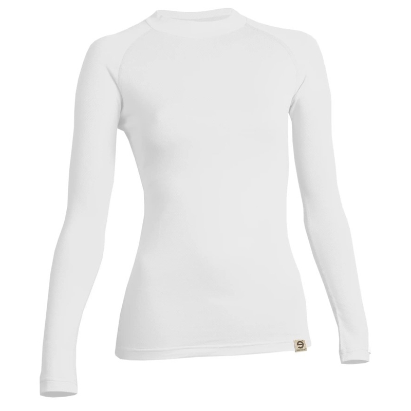 Tricou termic de damă nanosilver® Raglan alb - mânecă lungă