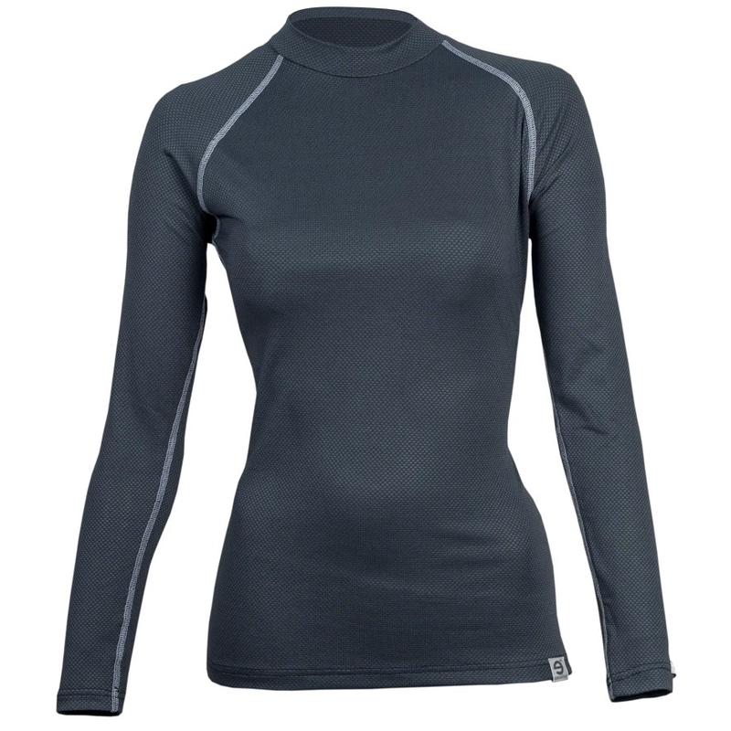 Cămașă termică pentru femei nanosilver® Raglan gri antracit - cu mânecă lungă