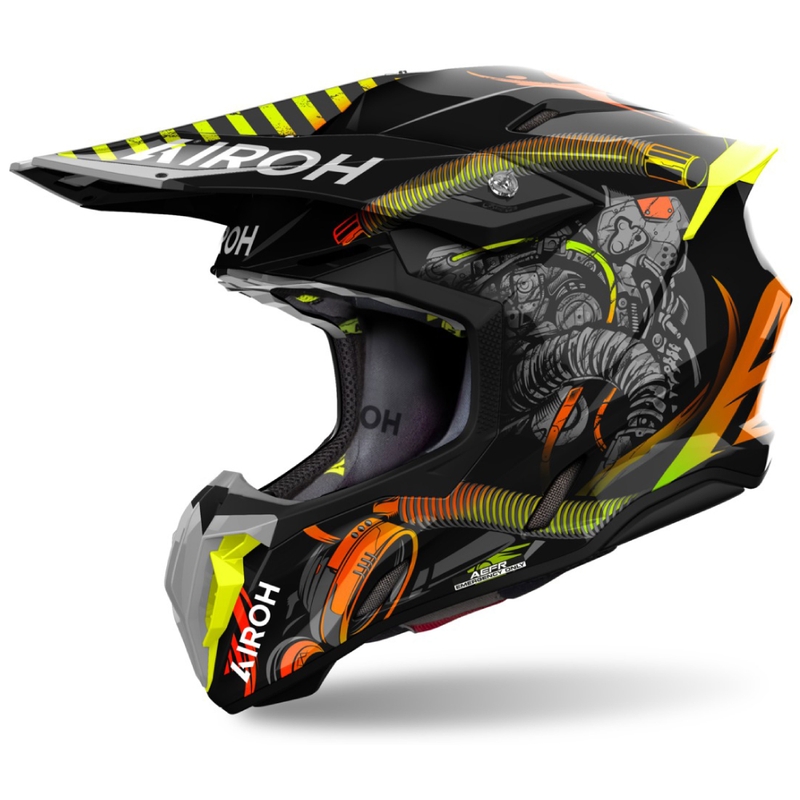 Casca motocross Airoh Twist 3 Toxic negru-portocaliu