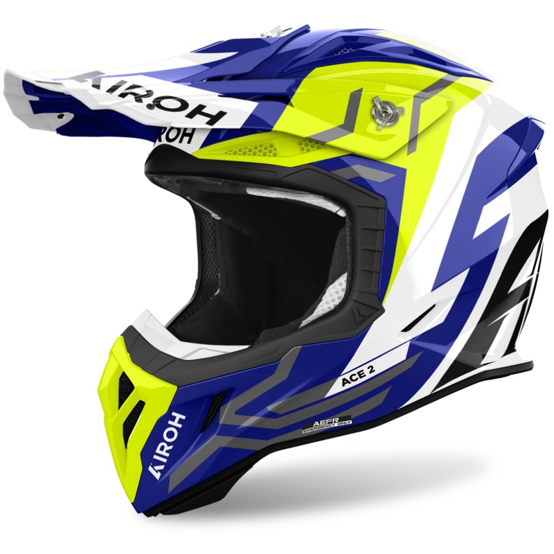 Cască de motocross Airoh Aviator Ace 2 Ground, galben lucios