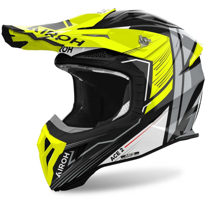 Cască de motocross Airoh Aviator Ace 2 Engine, galben lucios