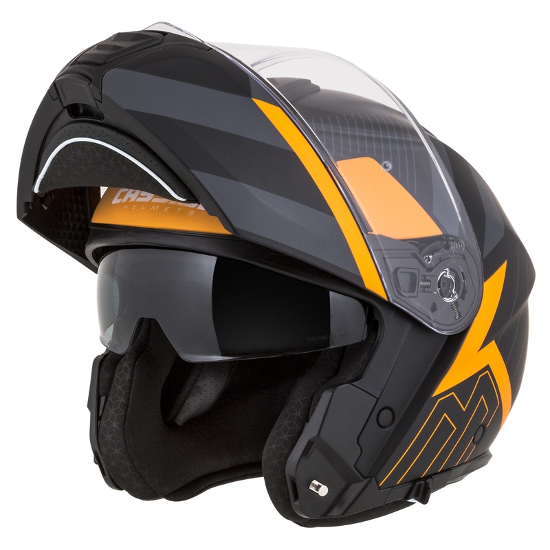 Cască de motocicletă rabatabilă Cassida Modulo 2.1 Profile negru-gri-portocaliu mat