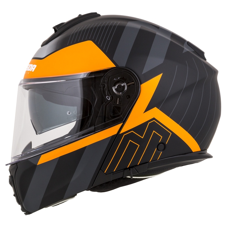 Cască de motocicletă rabatabilă Cassida Modulo 2.1 Profile negru-gri-portocaliu mat