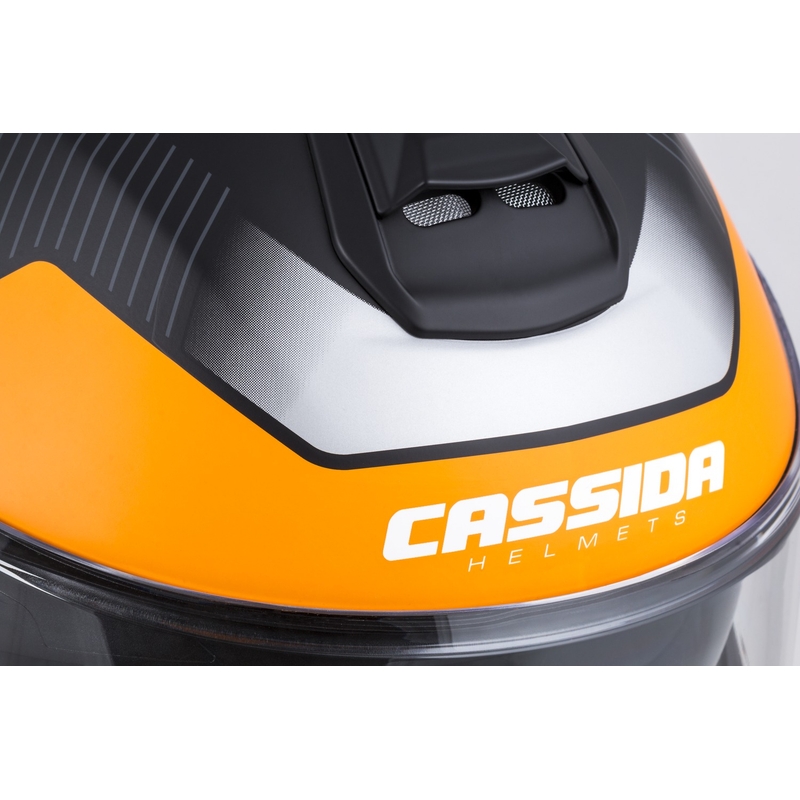 Cască de motocicletă rabatabilă Cassida Modulo 2.1 Profile negru-gri-portocaliu mat