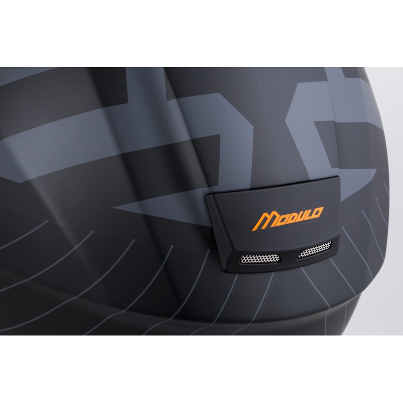 Cască de motocicletă rabatabilă Cassida Modulo 2.1 Profile negru-gri-portocaliu mat