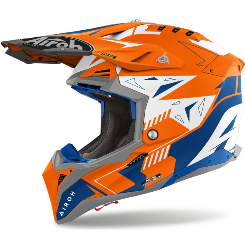 Cască motocross Airoh Aviator 3 Spin portocaliu fluo mat
