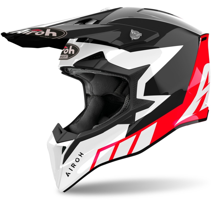 Casca de motocross Airoh Wraaap Reloaded rosu lucios