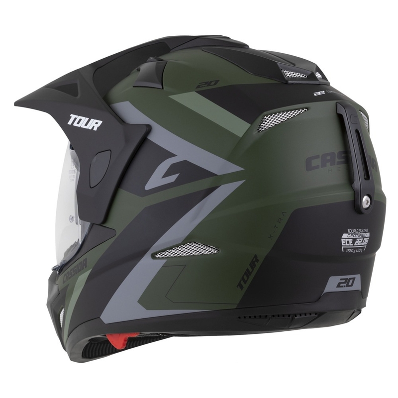 Casca enduro Cassida Tour 2.0 X-tra verde-gri-negru mat cu vizor negru mat