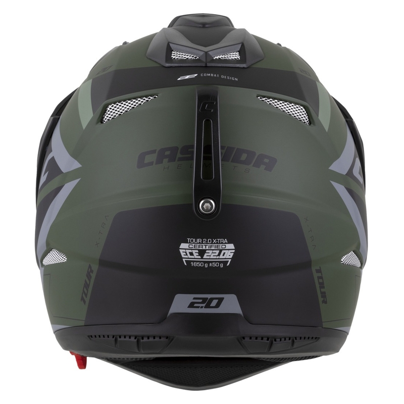 Casca enduro Cassida Tour 2.0 X-tra verde-gri-negru mat cu vizor negru mat