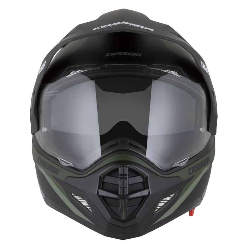Casca enduro Cassida Tour 2.0 X-tra verde-gri-negru mat cu vizor negru mat