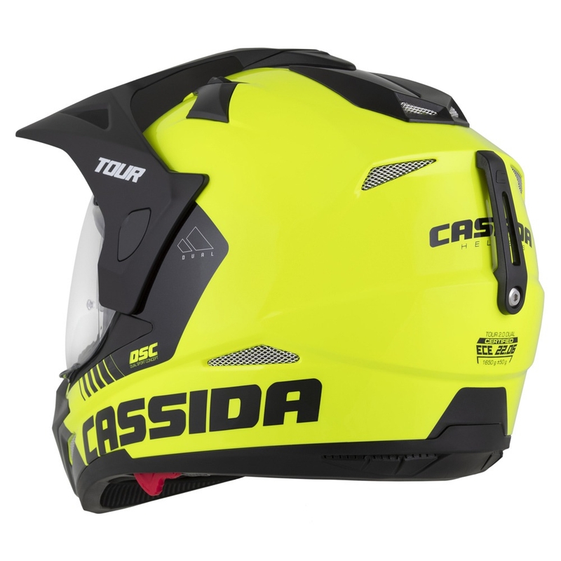 Casca enduro Cassida Tour 2.0 Dual galben fluo-negru-negru cu vizor negru mat