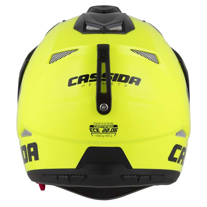 Casca enduro Cassida Tour 2.0 Dual galben fluo-negru-negru cu vizor negru mat