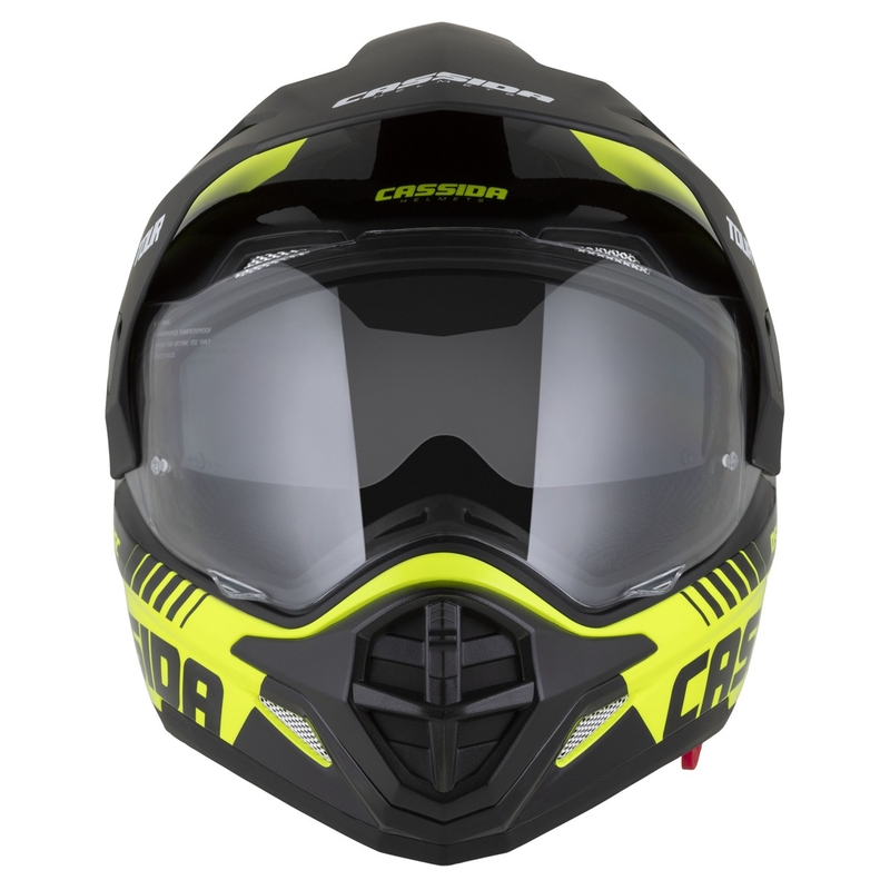 Casca enduro Cassida Tour 2.0 Dual galben fluo-negru-negru cu vizor negru mat