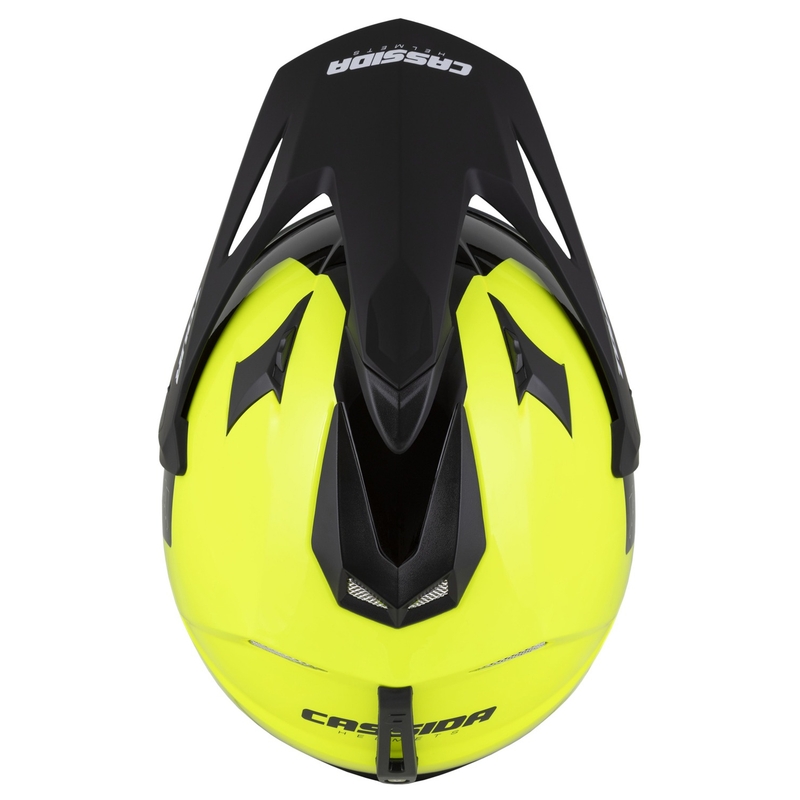Casca enduro Cassida Tour 2.0 Dual galben fluo-negru-negru cu vizor negru mat