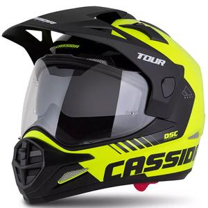 Casca enduro Cassida Tour 2.0 Dual galben fluo-negru-negru cu vizor negru mat