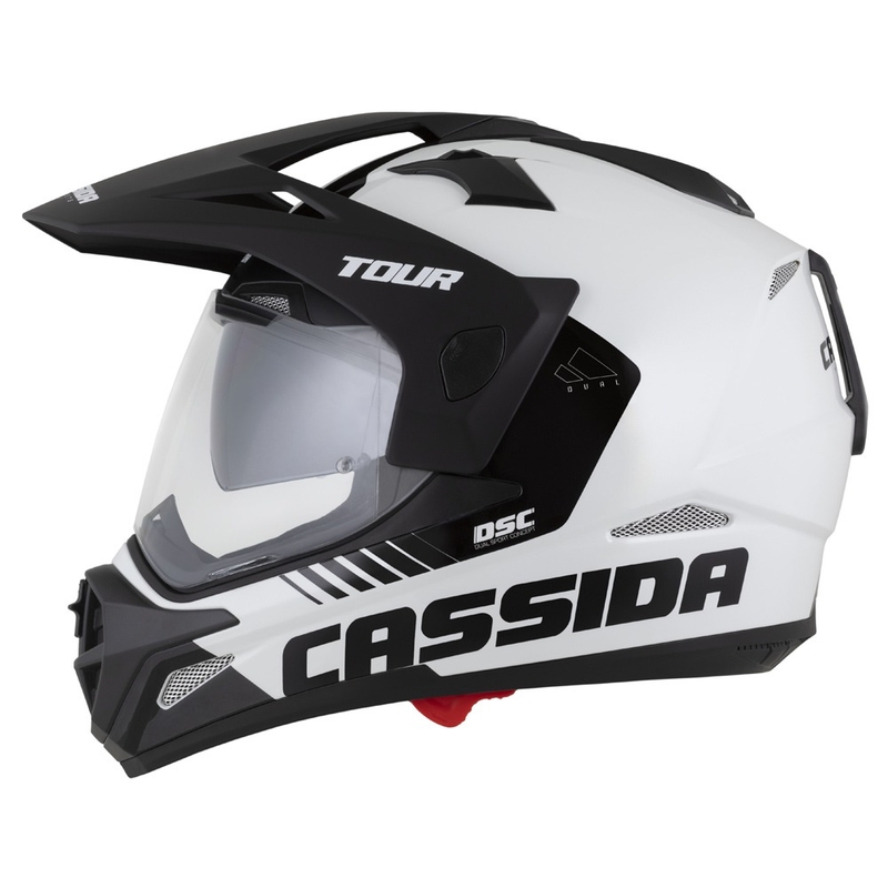 Casca enduro Cassida Tour 2.0 Dual alb-negru cu vizor negru mat