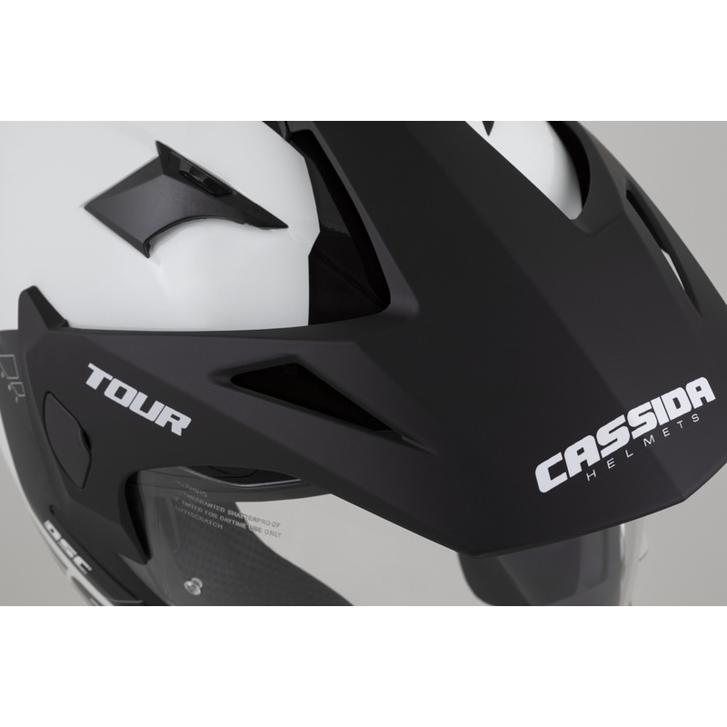 Casca enduro Cassida Tour 2.0 Dual alb-negru cu vizor negru mat