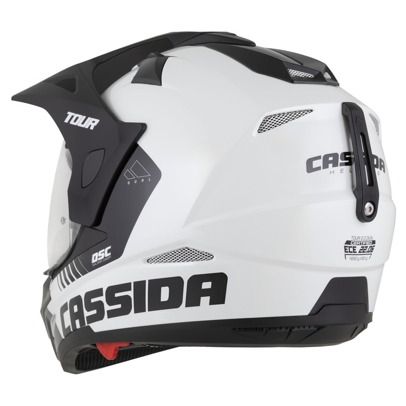 Casca enduro Cassida Tour 2.0 Dual alb-negru cu vizor negru mat