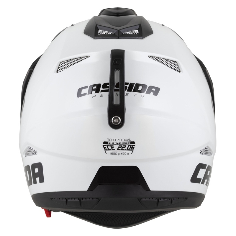 Casca enduro Cassida Tour 2.0 Dual alb-negru cu vizor negru mat