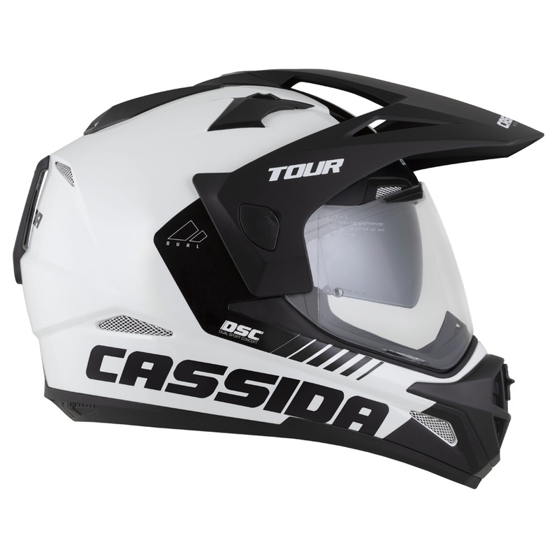 Casca enduro Cassida Tour 2.0 Dual alb-negru cu vizor negru mat