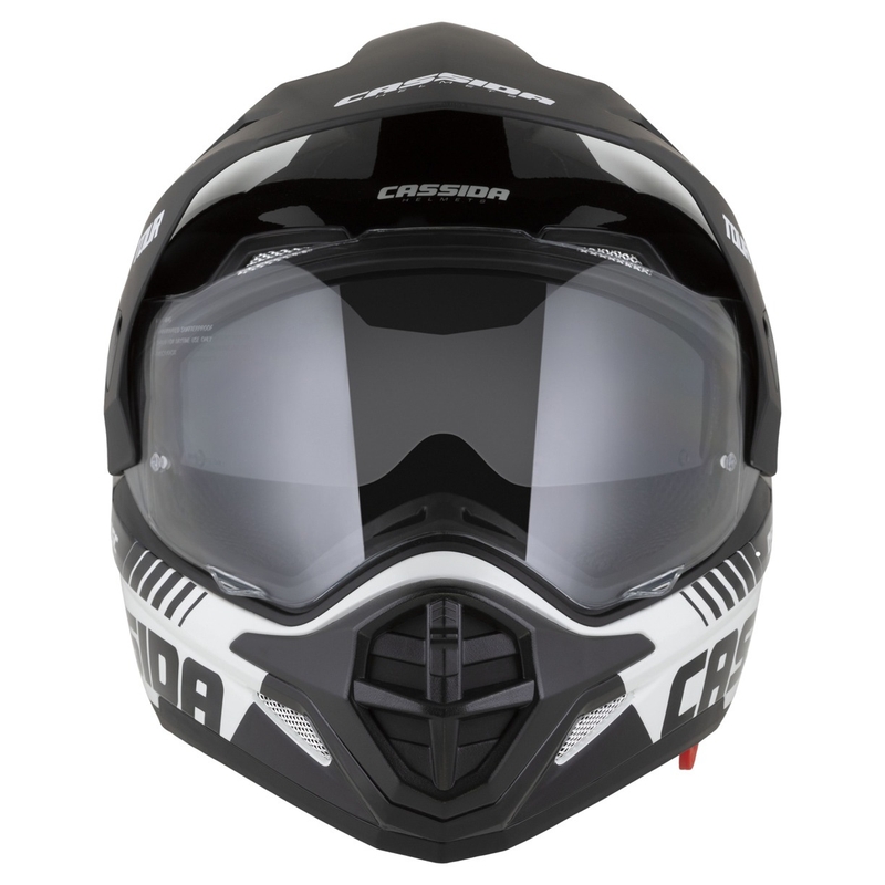 Casca enduro Cassida Tour 2.0 Dual alb-negru cu vizor negru mat