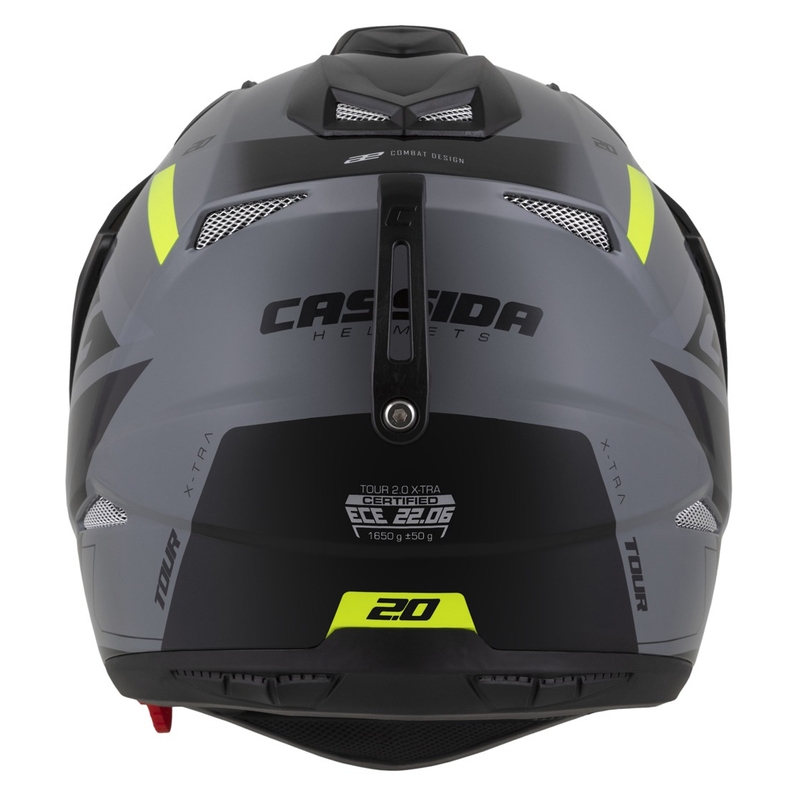 Casca enduro Cassida Tour 2.0 X-tra gri-galben fluor-negru cu vizor negru mat