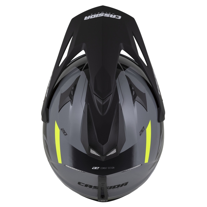Casca enduro Cassida Tour 2.0 X-tra gri-galben fluor-negru cu vizor negru mat