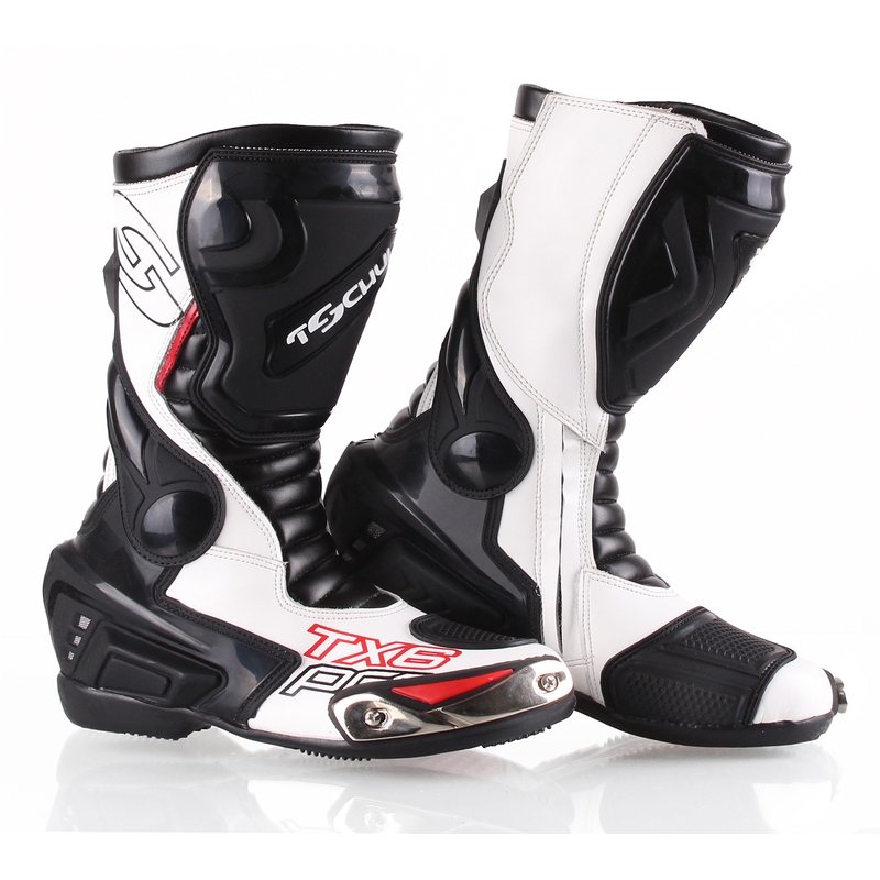 Tschul TX6-Pro negru și alb cizme de motocicletă Tschul TX6-Pro lichidare
