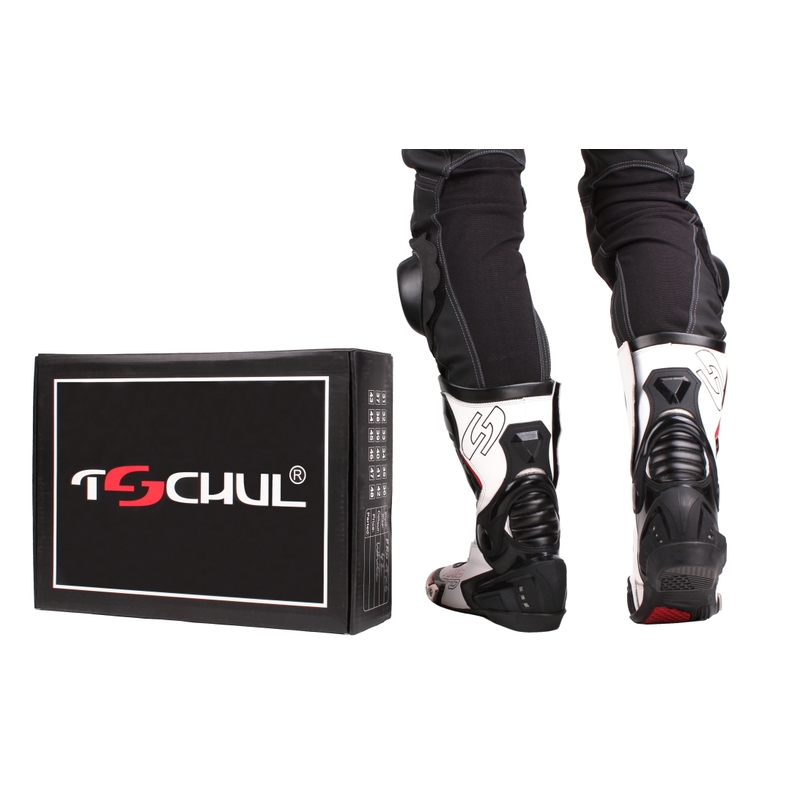 Tschul TX6-Pro negru și alb cizme de motocicletă Tschul TX6-Pro lichidare