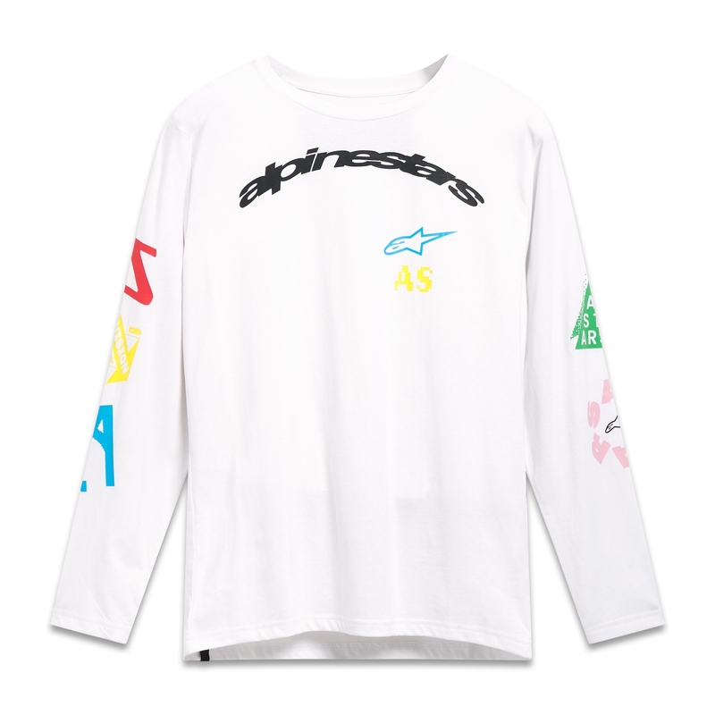 Tricou alb cu mânecă lungă Alpinestars Brundo CSF