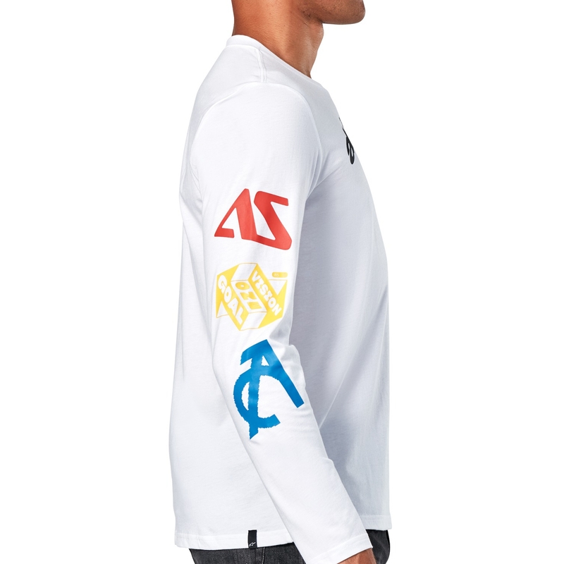 Tricou alb cu mânecă lungă Alpinestars Brundo CSF
