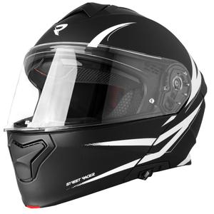 Cască de motocicletă flip-up Street Racer Fury alb-negru mat