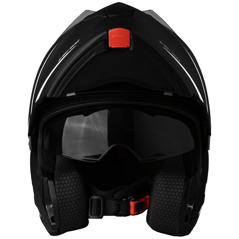 Cască de motocicletă flip-up Street Racer Fury alb-negru mat