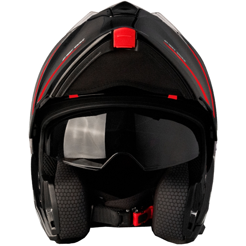 Cască de motocicletă flip-up Street Racer Fury negru-roșu