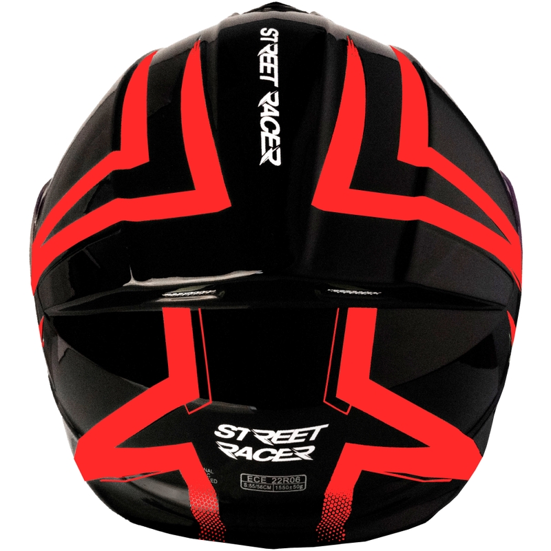 Cască de motocicletă flip-up Street Racer Fury negru-roșu