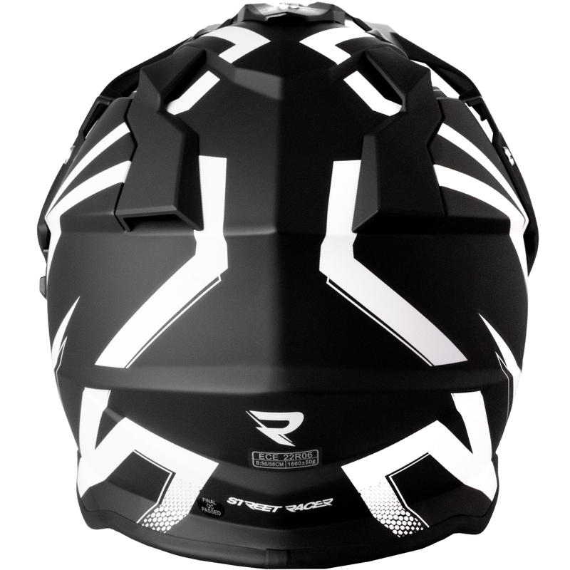 Casca moto enduro Street Racer Ignite alb-negru mat