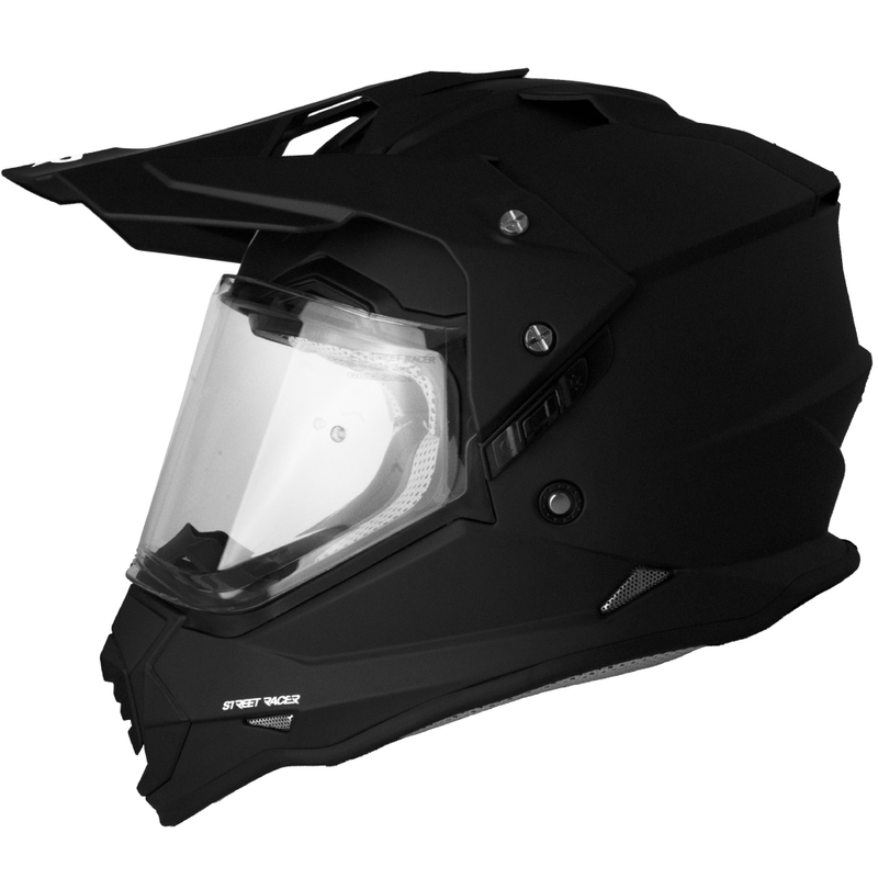 Cască de motocicletă Enduro Street Racer Ignite negru mat