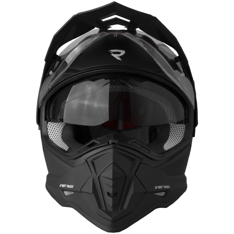 Cască de motocicletă Enduro Street Racer Ignite negru mat