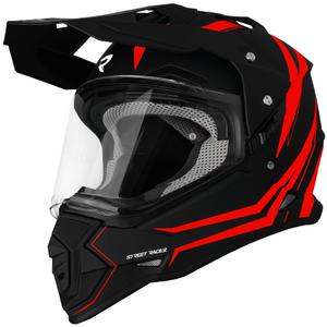 Casca moto enduro Street Racer Ignite negru-rosu mat