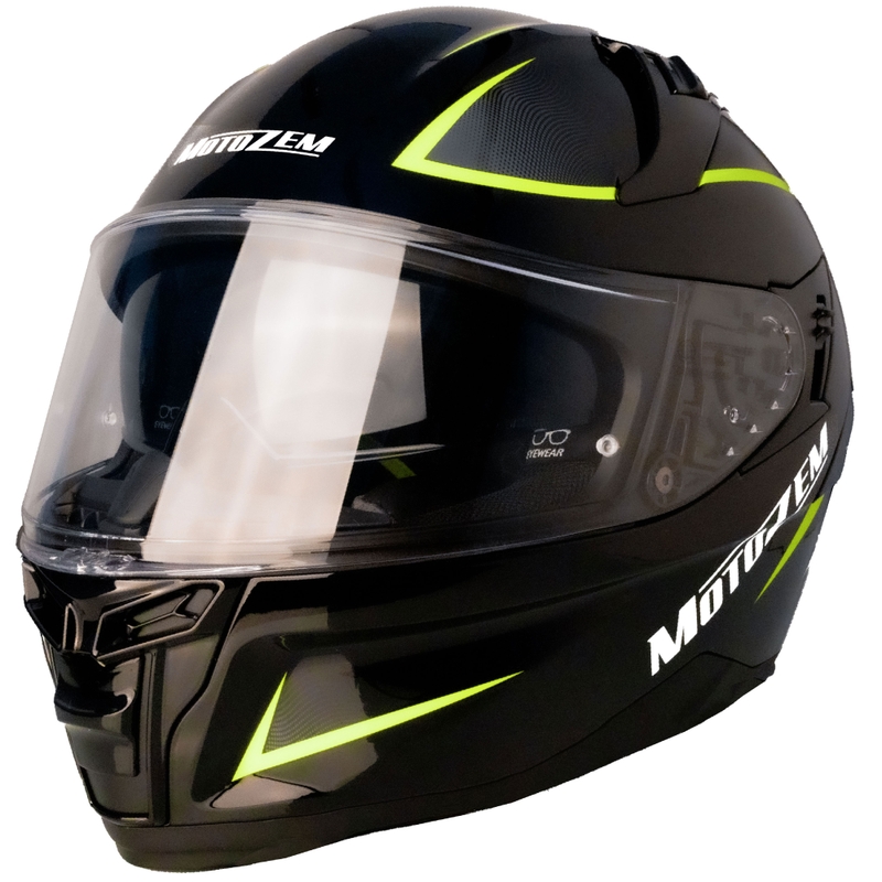 Casca moto integrala Motozem Guardian negru-galben