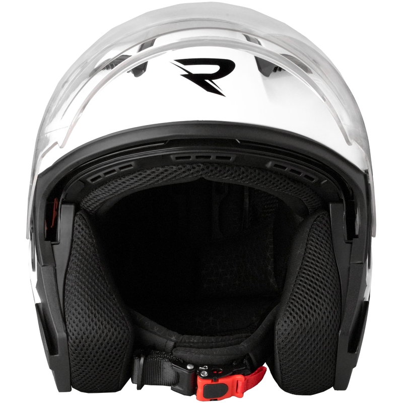 Casca de motocicleta Street Racer Sonic deschisa alb-negru lucios